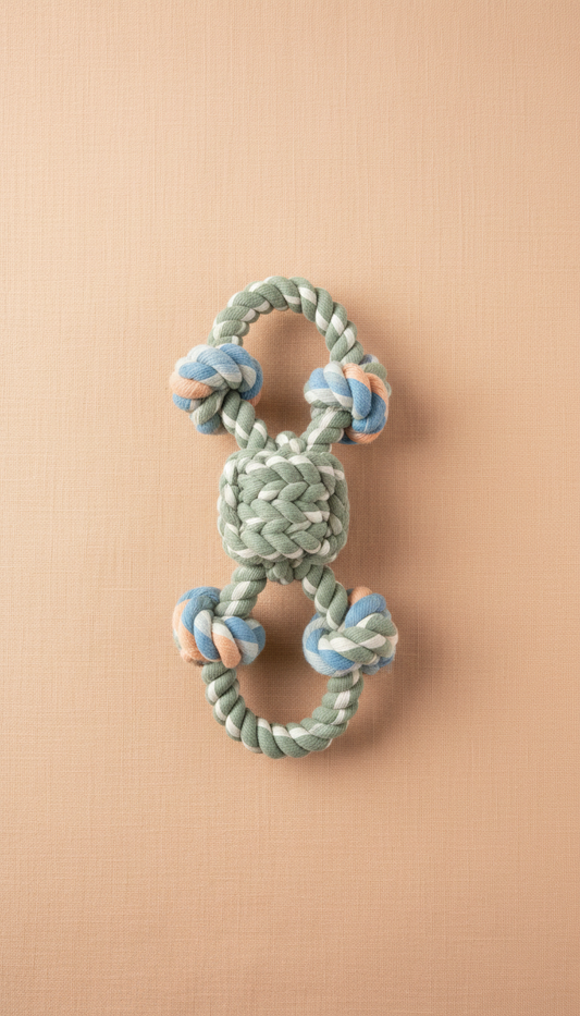 Interactive Rope Toy in Sage Green